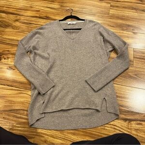 Velvet by Graham & Spencer Taupe V-Neck Sweater